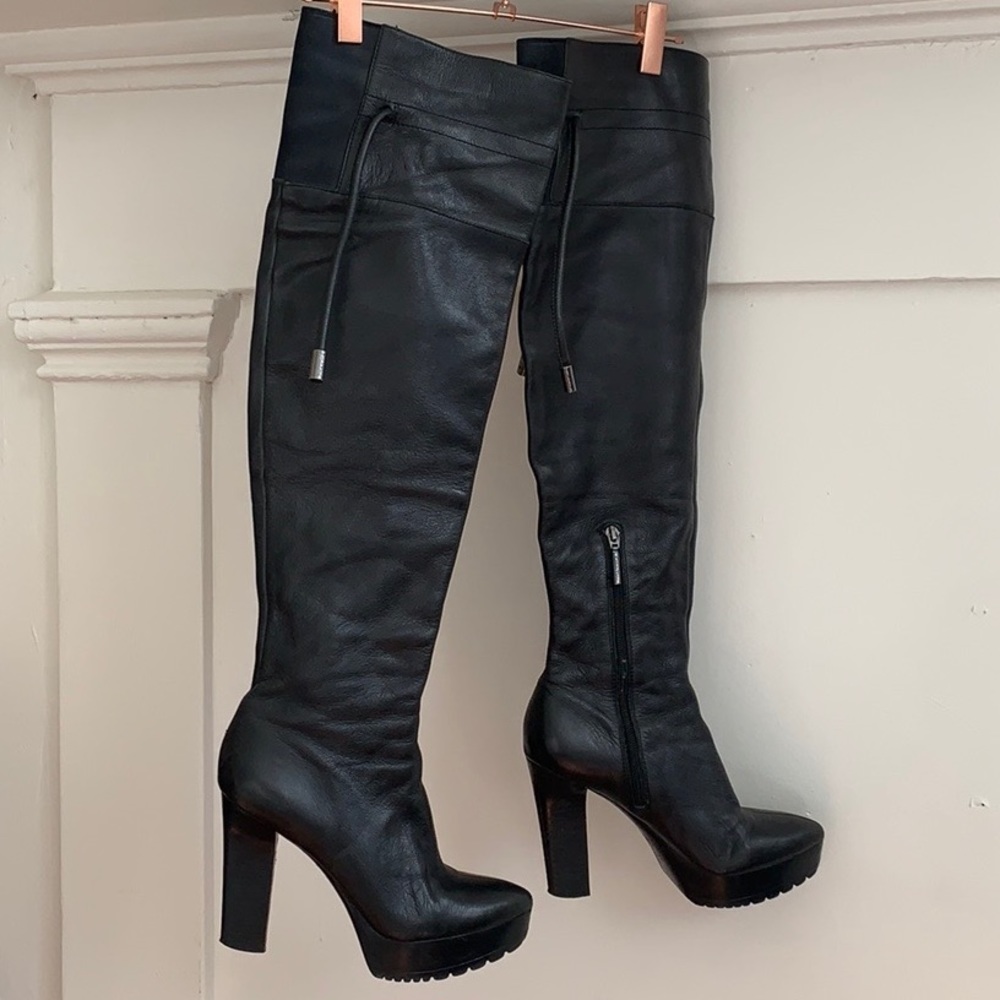 Over the knee Calvin Klein Black Leather Boots